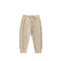 Baby Boys And Girls Rhombus Knitted Pure Beam Long Pants