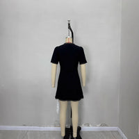 Casual Single-Breasted Short-Sleeve Waist-Cinching Elegant Dress For Women