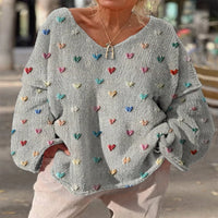 Women's V-neck Popular Hip-hop Loose Sweater