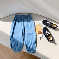 Children's Thin Anti Mosquito Pants Blue Casual Pants