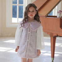 Girl's Sweet Vest And Skirt Two Piece Suit