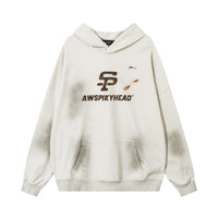Letter Printing Spray Painting Dirty Sweater