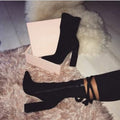 Women's Chunky High Heel Boots Pointed Toe Shoes