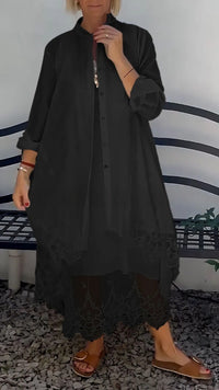Women's Round-neck Sleeveless Hollow-out Long Dress