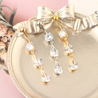 European And American Fashion Pendant Love Heart Zircon Belly Button Ring