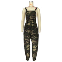 Women's Casual And Relaxed Loose Camouflage Jumpsuit Overalls