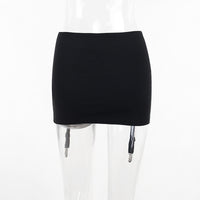 Skull Print Skirt Covering Buttocks