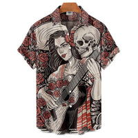 Men's Short-sleeved Shirt Four-sided Stretch 3D Digital