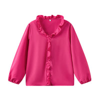 European And American-style Long-sleeve Ruffled Blouse For Women