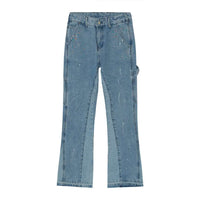 Basic Slightly Flared Split Jeans