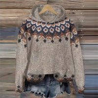 Printed Hoodie Long-sleeved Sweater Christmas Pattern