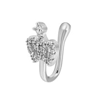 Brass Inlaid Zircon Star Heart Crown Nose Ring