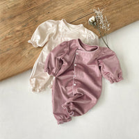 Long-style One-piece Romper With A Single Row Of Snaps For Babies