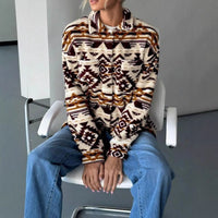 New Women's Plush Printed Jacket Coat