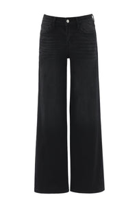 Mid-to-low-rise High-elasticity Soft Hip-lifting Wide-leg Straight Denim Jeans