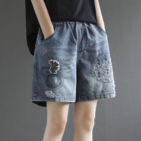 Women's Vintage Ripped High Waist Denim Shorts