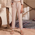 Casual Home Loose Straight Cropped Pants Women's Clothing