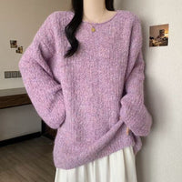 Womens Cozy Versatile Relaxed-fit Pullover Sweater