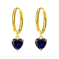 Stainless Steel Heart-Shaped Zircon Earrings Fashionable For Women