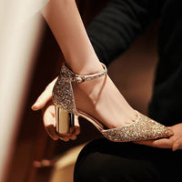 Two-way Strap High-heeled Shoes For Wedding Dresses