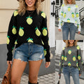 Women's Loose Personalized Lemon Sweater Round Neck Top