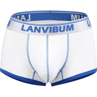 Mid-waist Lycra Cotton Big Bag Contrast Color Men's Boxers
