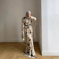Women's Fashion Satin Printed Skirt Set