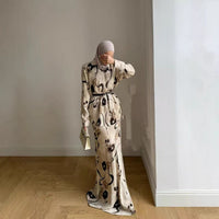Women's Fashion Satin Printed Skirt Set