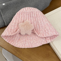 Korean-style Cute Plush Star Knitted Bucket Hat