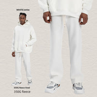Men's Hooded Sweatshirt Fleece-lined Loose Sweatshirt Set
