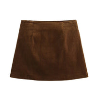 Stylish Women's Fashion Corduroy Short Skirt