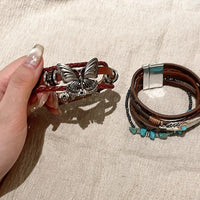Bohemian Exotic Ethnic-Style Butterfly Leather Bracelet