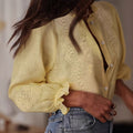 Women's Casual Retro Loose Embroidered Shirt With Stand Collar