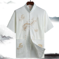 Dad Chinese Style Traditional Top Grandpa Plus Size Folk Costume