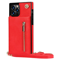 Solid Color Zipper Card Phone Case