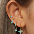 Silver Needle Creative Letter Tree Earrings