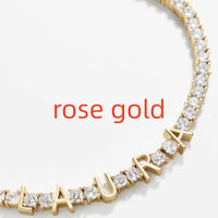 Customized Stainless Steel Letter Name Zirconium Tennis Bracelet