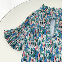 Printed Mid-sleeve Georgette Shirt And Chiffon Top