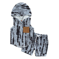 Color Matching Lanyard Shorts Children Suit