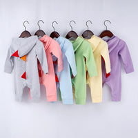 Funny Multi-color Dinosaur Long Sleeve One-piece Romper Baby Suit