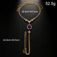 Purple Diamond Drop Underwear Chain Nightclub Sexy