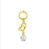 Fashion Moon Heart Pendant Crystal Belly Ring Body Piercing Jewelry