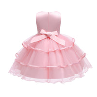 Children's Girls Mesh Vest Solid Color Dress