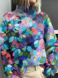 Christmas Abstract Print Casual Cardigan Coat