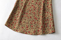 High Waist Make Legs Look Long Curved Hem Printing Skirt A- Line Skirt