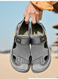 Fashion New Cowhide Men's Casual Mesh Shoes