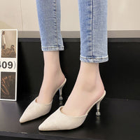 High Heels Women's Stiletto Toe Box Half Slippers