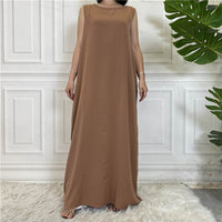 Middle East Dubai Hot Sale Solid Color Nida Fabric Simple Sleeveless Dress