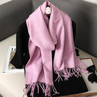 Solid Color Maillard Scarf Cashmere-like Women Warm Shawl