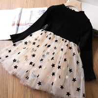 Girls Fashion Lace Embroidered Mesh Dress